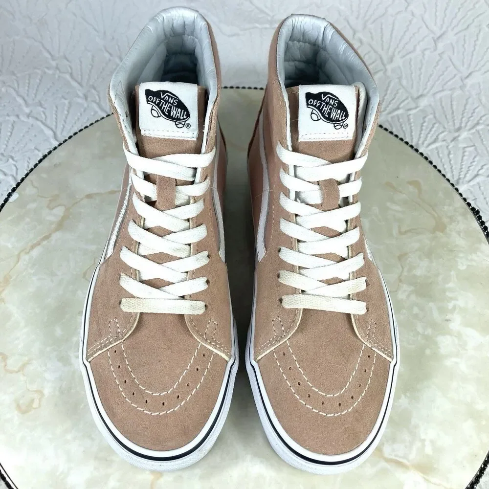 Vans Off The Wall Sk8-Hi Sneakers Womens 6.5 Pink Suede Canvas Streetwear Shoes - Picture 4 of 12